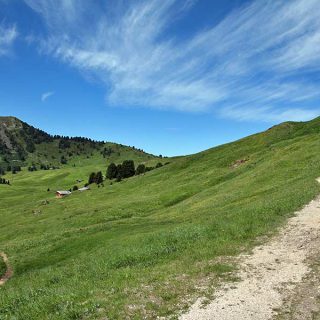 Lech Sant in Gröden Wanderung zu einem kleinen Bergsee Suedtirol